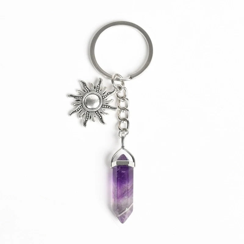 A3 Amethyst Edelstein-Schlüsselanhänger