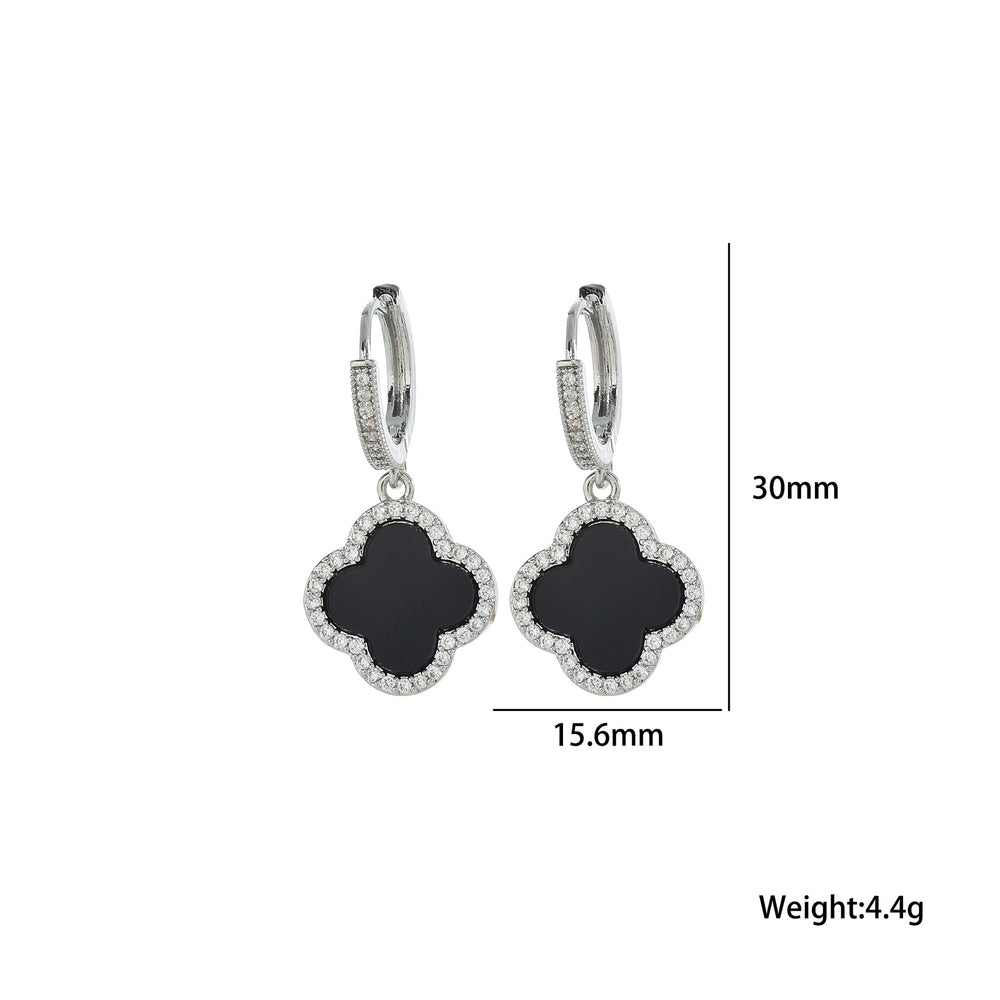 15 / Edelstahl Ohrstecker Style flower glitzer in 4 Farben