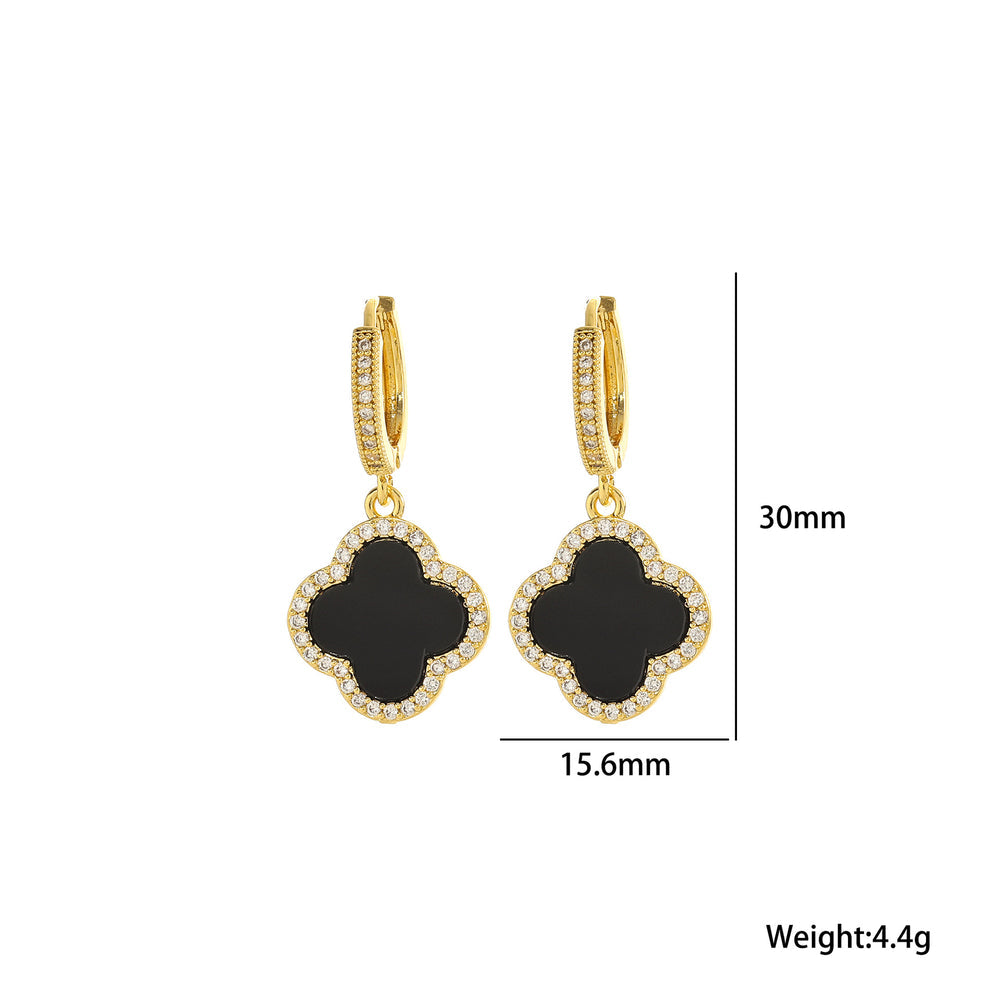 15 / Edelstahl Ohrstecker Style flower glitzer in 4 Farben