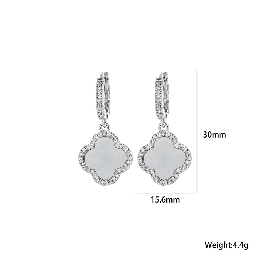 15 / Edelstahl Ohrstecker Style flower glitzer in 4 Farben