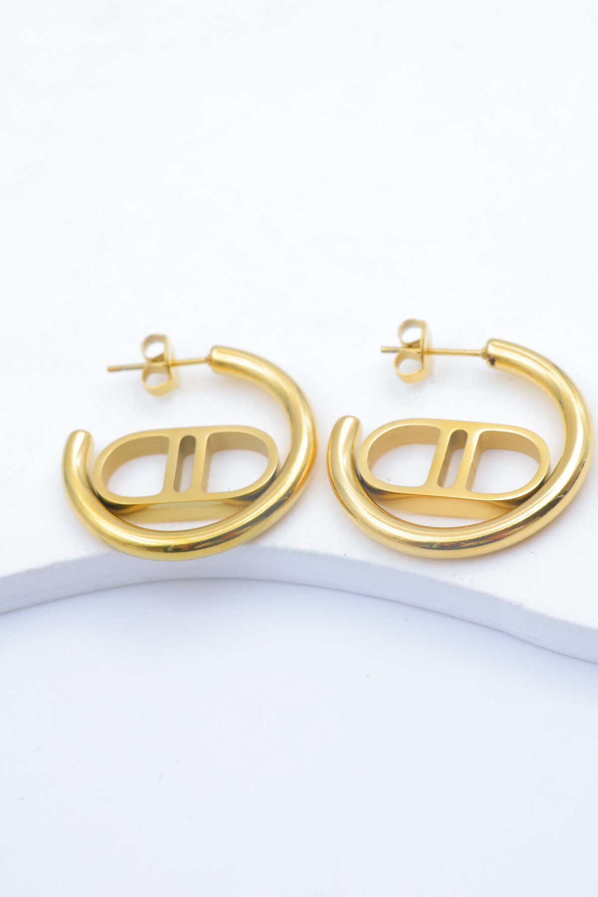 28 / Edelstahl Ohrstecker silber oder goldfarbig Design Mellastyle Trendsetter
