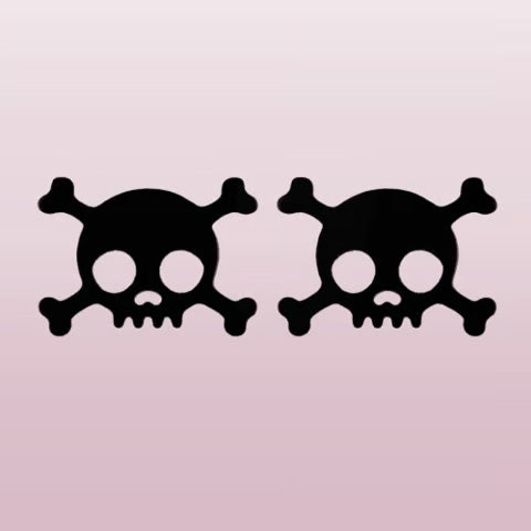 141 / Edelstahl Ohrstecker Miniskull silber- goldfarbig oder schwarz