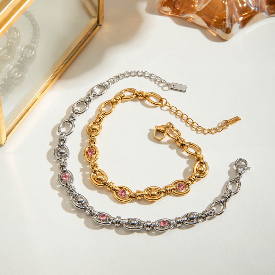 44 / Edelstahl Armband  style elegant silber- oder goldfarbig