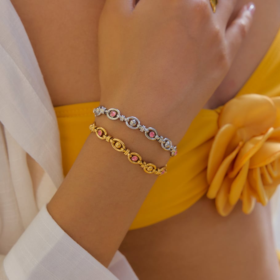 44 / Edelstahl Armband  style elegant silber- oder goldfarbig