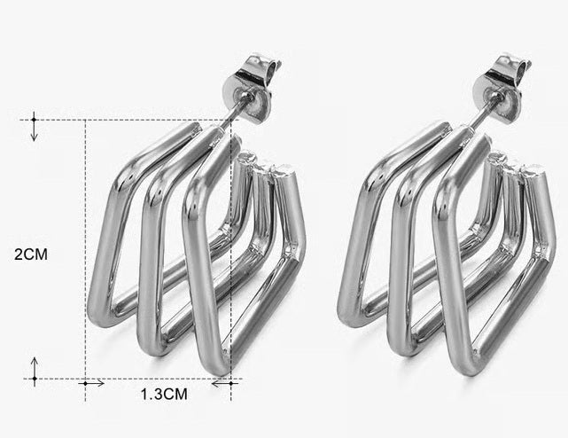 534 / Edelstahl Ohstecker silber- oder goldfarbig Creolen Look Zeitlos