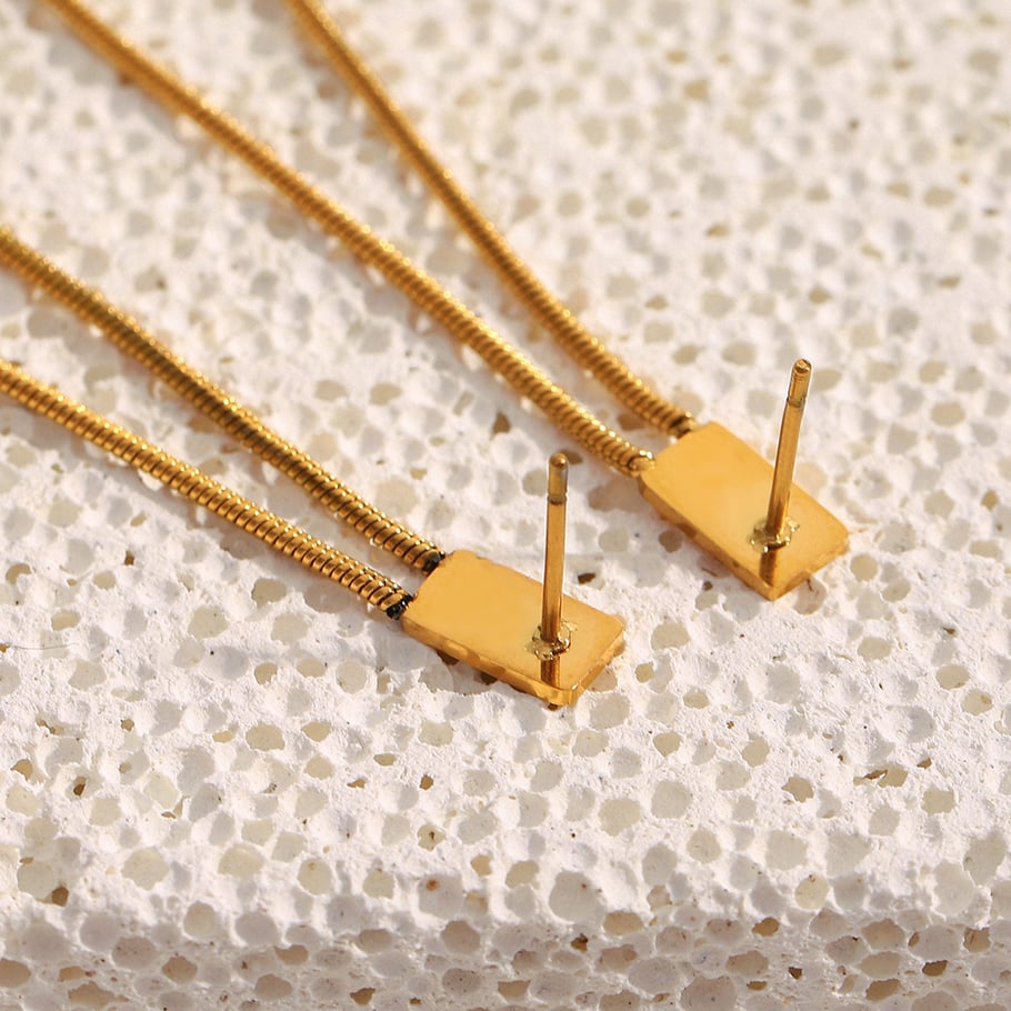 48 / Edelstahl Ohrstecker goldfarbig dezent mit Perlen