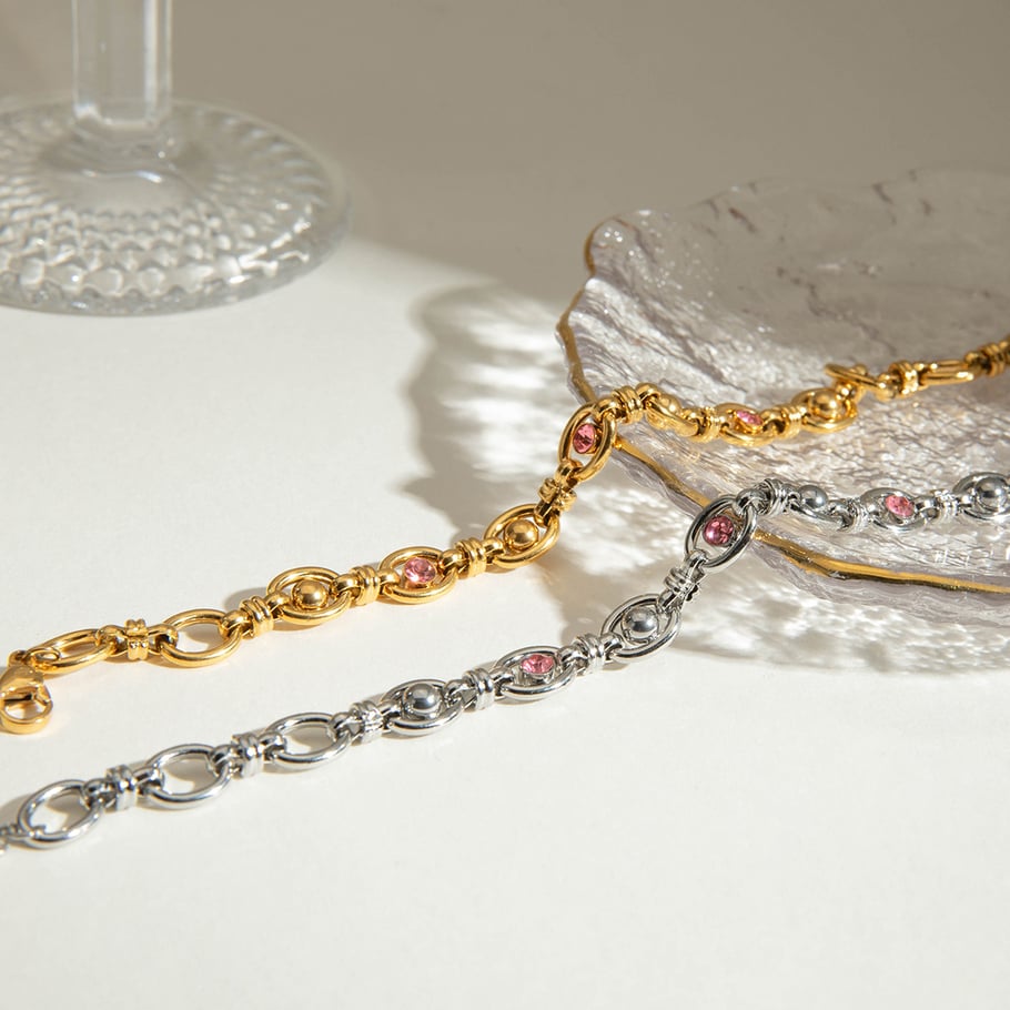 44 / Edelstahl Armband  style elegant silber- oder goldfarbig