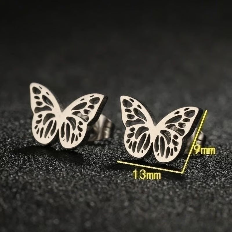 542 / Edelstahl Ohrstecker silberfarbig Schmetterling